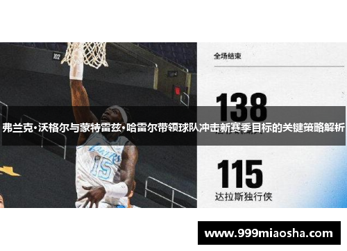 弗兰克·沃格尔与蒙特雷兹·哈雷尔带领球队冲击新赛季目标的关键策略解析 弗兰克·沃格尔与蒙特雷兹·哈雷尔带领球队冲击新赛季目标的关键策略解析
