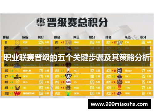 职业联赛晋级的五个关键步骤及其策略分析 职业联赛晋级的五个关键步骤及其策略分析